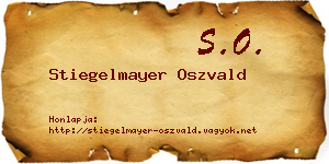 Stiegelmayer Oszvald névjegykártya